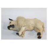 Vintage Fur-Covered Handcrafted Buffalo Figurine