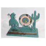 Western Cowboy Desk Clock with Cactus Design
