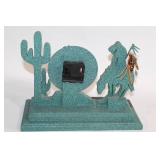 Western Cowboy Desk Clock with Cactus Design