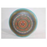 Decorative Round Ceramic Plate with Intricate Design