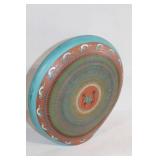 Decorative Round Ceramic Plate with Intricate Design