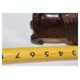 Carved Wooden Bison Sculpture