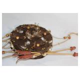 Native American Style Leather Medicine Bag with Feathers