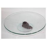 Glass Lazy Susan Turntable with Decorative Grape Accent