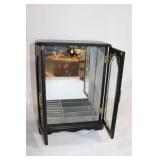 Black Wooden Jewelry Display Cabinet with Mirrored Interior