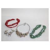 Collection of 5 Elegant Jewelry Pieces - Necklaces and Bracelets