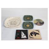 Collection of Vintage Decorative Plates and Tiles