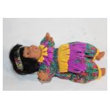 Set of 3 Native American Style Vinyl Dolls, 7 Inches
