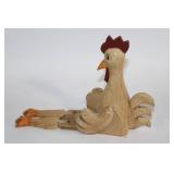 Vintage Articulated Wooden Chicken Figurine