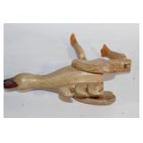 Vintage Articulated Wooden Chicken Figurine