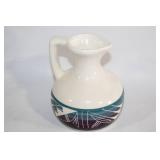 Decorative Ceramic Pitcher with Geometric Design
