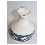Decorative Ceramic Pitcher with Geometric Design