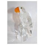 Crystal Parrot Figurine with Orange Beak