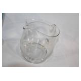 Set of 3 Art Glass Pieces: Black Vase, Blue Wine Glass, and Clear Pitcher