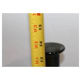 Set of 3 Art Glass Pieces: Black Vase, Blue Wine Glass, and Clear Pitcher