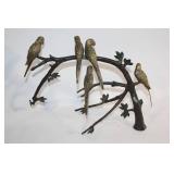 Bronze Parrot Sculpture on Branch