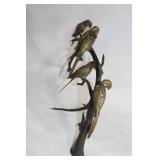 Bronze Parrot Sculpture on Branch
