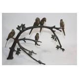 Bronze Parrot Sculpture on Branch