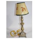Vintage Table Lamp with Fall Leaf Design Shade