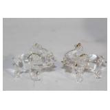 Set of 6 Glass Elephant Figurines with Decorative Gift Box