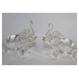 Set of 6 Glass Elephant Figurines with Decorative Gift Box