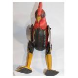 Hand-Carved Wooden Rooster Sculpture with Movable Wings