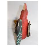 Hand-Carved Wooden Rooster Sculpture with Movable Wings