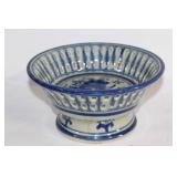 Chinese Blue and White Porcelain Bowl with Floral Design