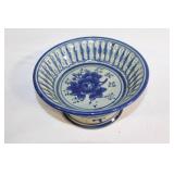 Chinese Blue and White Porcelain Bowl with Floral Design