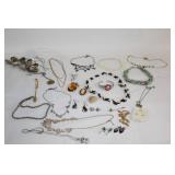 Assorted Jewelry Collection featuring Necklaces, Earrings, Bracelets, and Brooches