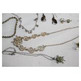 Assorted Jewelry Collection featuring Necklaces, Earrings, Bracelets, and Brooches