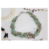 Assorted Jewelry Collection featuring Necklaces, Earrings, Bracelets, and Brooches