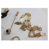 Assorted Jewelry Collection featuring Necklaces, Earrings, Bracelets, and Brooches