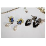 Assorted Jewelry Collection featuring Necklaces, Earrings, Bracelets, and Brooches