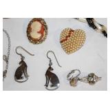Assorted Jewelry Collection featuring Necklaces, Earrings, Bracelets, and Brooches