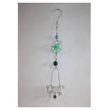 Hanging Wire Candle Holder with Decorative Glass Beads