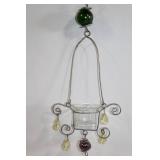 Hanging Wire Candle Holder with Decorative Glass Beads