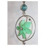 Hanging Wire Candle Holder with Decorative Glass Beads