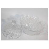 Set of 2 Crystal Covered Dishes and 2 Crystal Candle Holders
