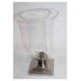 Glass Hurricane Candle Holder with Metal Base