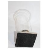 Glass Hurricane Candle Holder with Metal Base