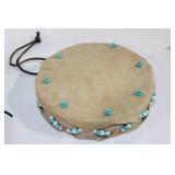 Set of 3 Decorative Handcrafted Drums with Bead and Feather Accents