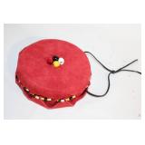 Set of 3 Decorative Handcrafted Drums with Bead and Feather Accents