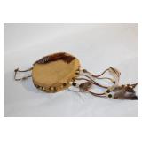 Set of 3 Decorative Handcrafted Drums with Bead and Feather Accents