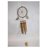 Decorative Wooden Wind Chime with Dreamcatcher Design