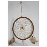 Decorative Wooden Wind Chime with Dreamcatcher Design