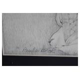 Paula Beck Signed Artwork on Black Framed Board