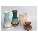 Collection of 4 Southwest-Inspired Ceramic Vases