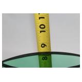 Elegant Green Art Glass Vase with Clear Base