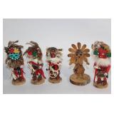 Collection of 5 Native American-Inspired Kachina Dolls